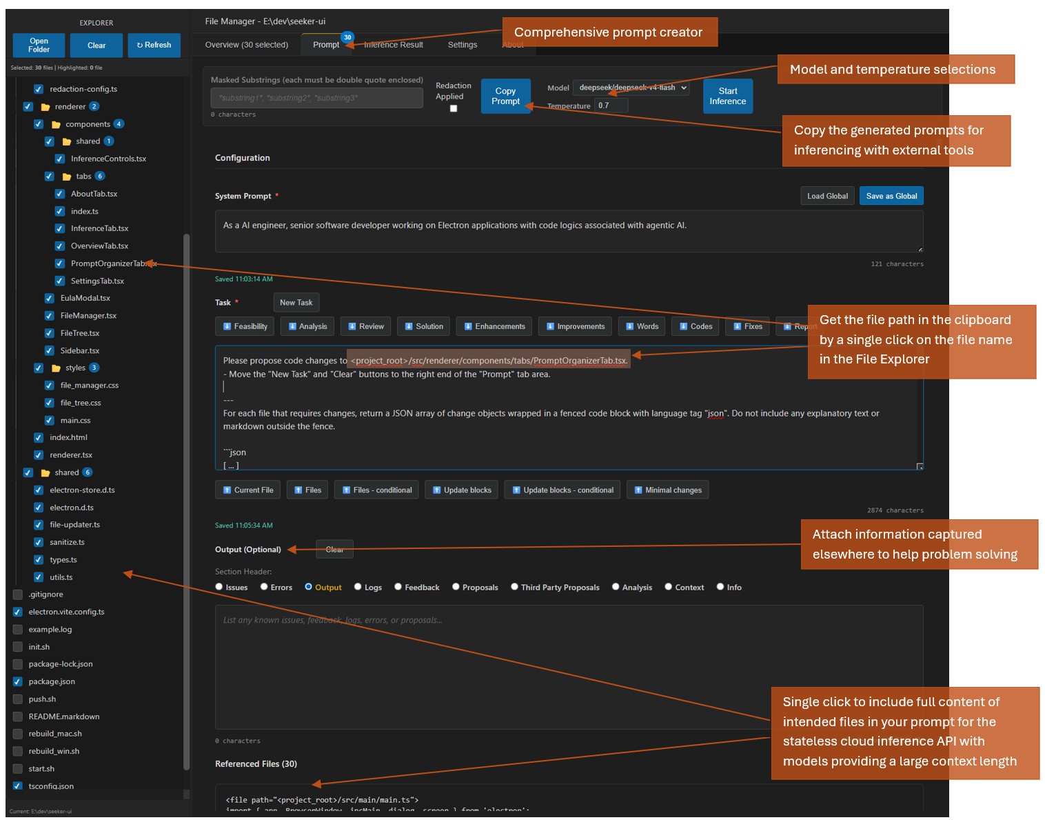Seeker UI screenshot 1